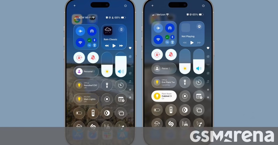iOS 26 beta 2 âm xuống hiệu ứng thủy tinh chất lỏng