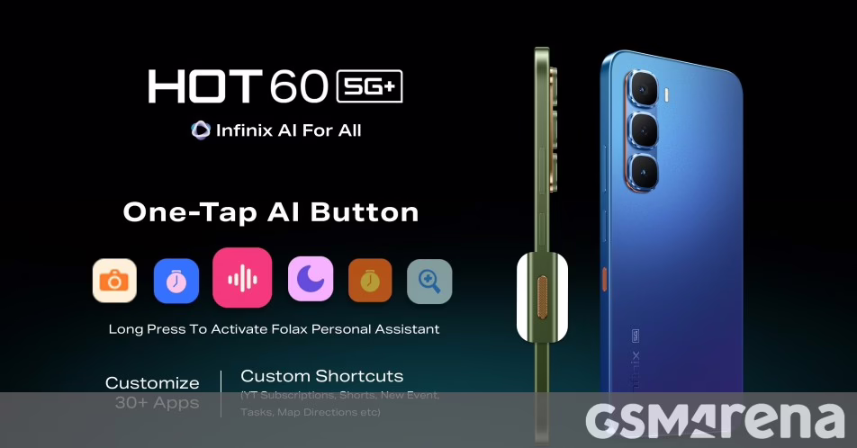 Infinix Hot 60 5G+ sẽ ra mắt vào tuần tới với 'nút AI TAP AI'