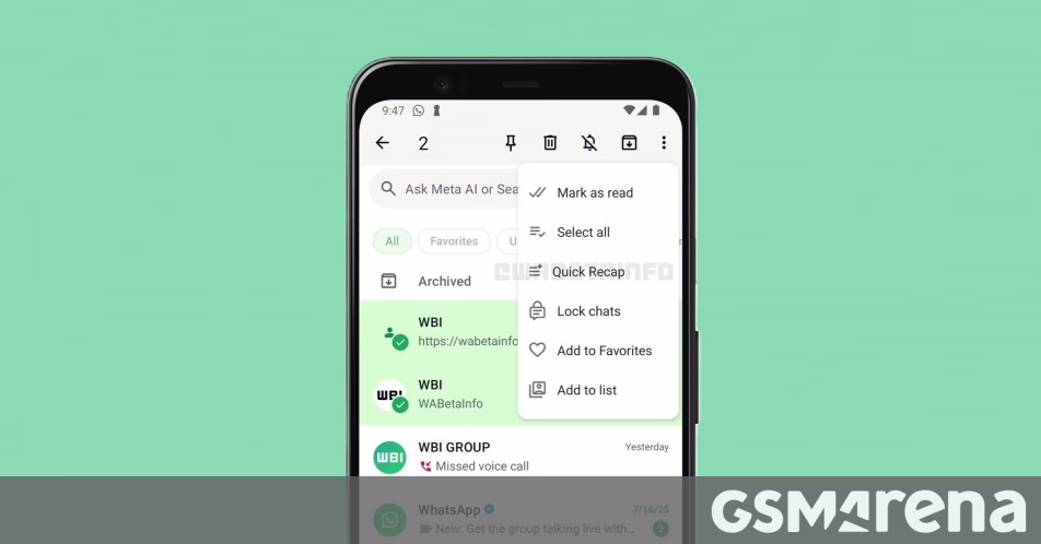 WhatsApp làm việc trên một tính năng tóm tắt nhanh sẽ cho phép bạn tạo tóm tắt tin nhắn cho nhiều cuộc trò chuyện
