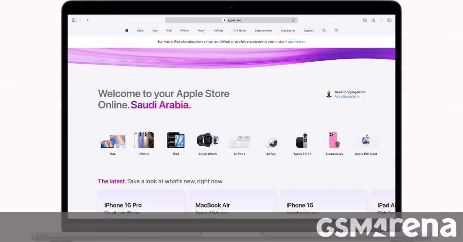 Apple bắt đầu bán sản phẩm của mình trực tiếp tại Ả Rập Saudi