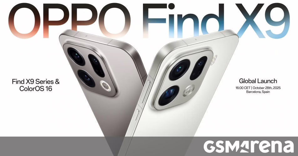 Oppo Find X9 Series sẽ ra mắt toàn cầu vào ngày 28 tháng 10