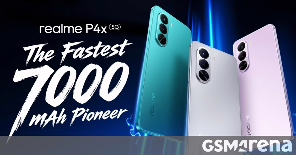 Realme P4x trình làng với Dimensity 7400 Ultra SoC, màn hình 144Hz và pin 7.000 mAh