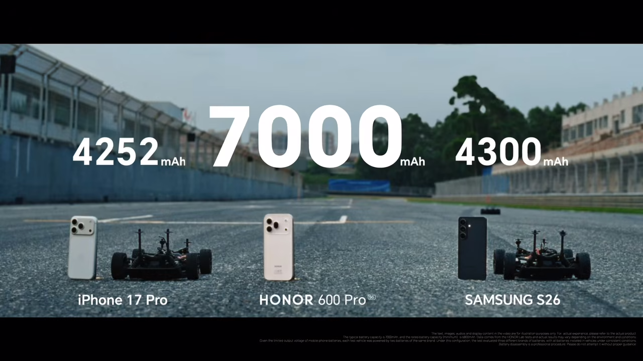 Xe RC dùng pin Galaxy S26, iPhone 17 Pro không sánh được với Honor trong cuộc thử nghiệm điên cuồng